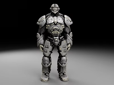 Futuristic Mechanical Robot Suit With Gray Metallic Armor And Intricate Details 3d model