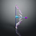 Decorative Purple And White Bow With Blue Purple Arrow On Black Background