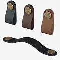 Modern Door Handle Simple Metal Leather Handle 3d model