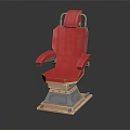Stylish Red Chair With Unique Design Ergonomic Backrest Sturdy Metal Base And Comfortable Armrests