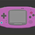 Pink Gameboy Advance Handheld Game Console With D pad Screen And Decorative Elements