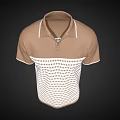 Stylish Brown Collar Polo Shirt With White Body And Black Stripes