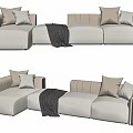Modern corner sofa multiplayer sofa 3d model