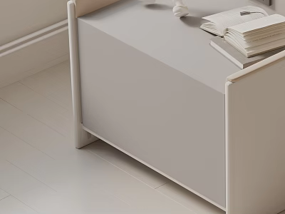 Modern Minimalist White Side Table With Sleek Surface And Decorative Books On Top 3d model