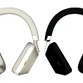 Stylish Modern Over Ear Headphones With White And Black Color Options And Sleek Design