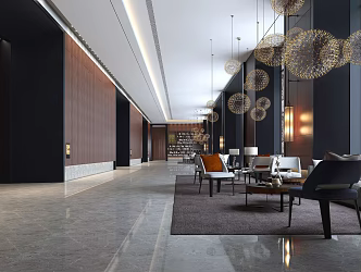 Modern Leisure Area Hotel Ballroom Rest Area 3d model