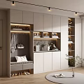 Modern Shoe Cabinet With Storage Seating Hanging Space And Decorative Lighting
