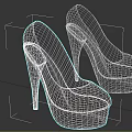 Black High Heel Platform Shoes With Shiny Material And Stiletto Design