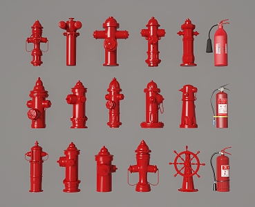 Fire fighting equipment, safety facilities, fire hydrant combination fire extinguisher, fire fighting equipment 3d model