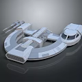 Futuristic Spacecraft Model Featuring Circular Structure Cockpit And Modular 3D Components 3d model