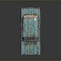 Vintage Blue Rusted Classic Car With Scratched Body On Black Background