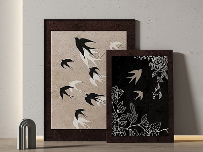 Simple retro decorative painting 3d model