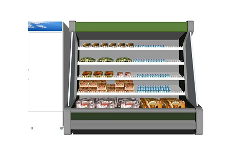 modern container supermarket shelf 3d model