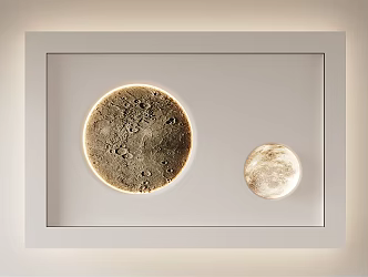 Modern ceiling lunar lamp lunar gypsum surface 3d model