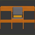 Kids Wooden Orange Study Desk With Comfortable Gray Chair For Learning