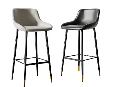 Modern Leather Bar Chair 3d model