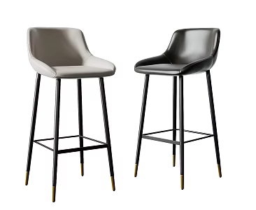 Modern Leather Bar Chair 3d model