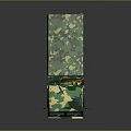 Green Camouflage Military Truck With Six Wheels And Covered Cargo Area