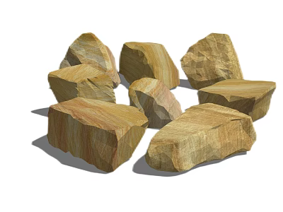 Natural Stone And Wood Materials For Decorative And Construction Projects 3d model