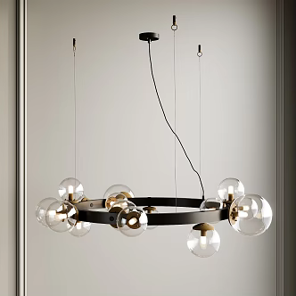 Multi-head chandelier 3d model