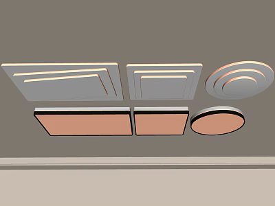 Modern Ceiling Lights With Square And Round Shapes For Interior Lighting Design 3d model