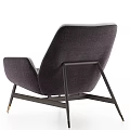 Upholstered Accent Chair Modern Design Light Gray Backrest Dark Purple Cushion Metal Legs Gold Feet