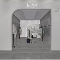 Modern Minimalist Clothing Store Interior With Clothing Racks Mannequins And Hanging Apparel