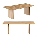 Modern Simple Wooden Table With Unique And Rectangular Leg Designs 3d model