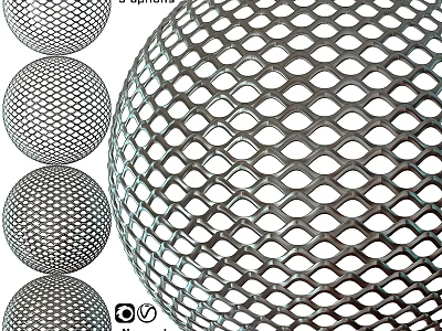 Intricate Mesh Spherical Shapes With Geometric Patterns In Different Sizes 3d model