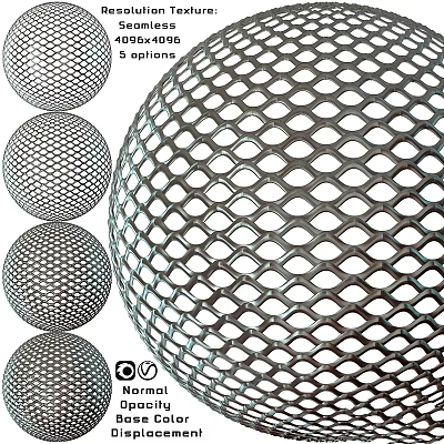 Intricate Mesh Spherical Shapes With Geometric Patterns In Different Sizes 3d model