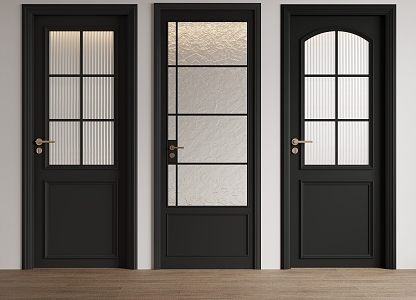 French Changhong glass door single door swing door 3d model