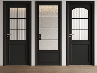 French Changhong glass door single door swing door 3d model