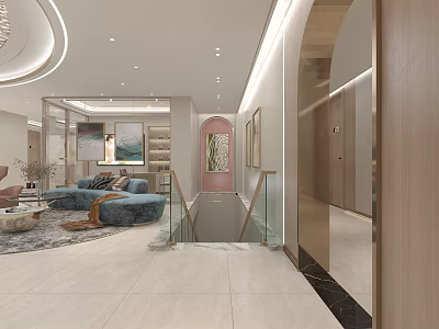 Modern Luxury Beauty Hair Salon Interior With Sofa Mirror And Marble Floor 3d model