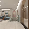 Modern Luxury Beauty Hair Salon Interior With Sofa Mirror And Marble Floor