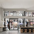 Modern Café Interior With Open Layout Counter Menu Boards And Coffee Machines