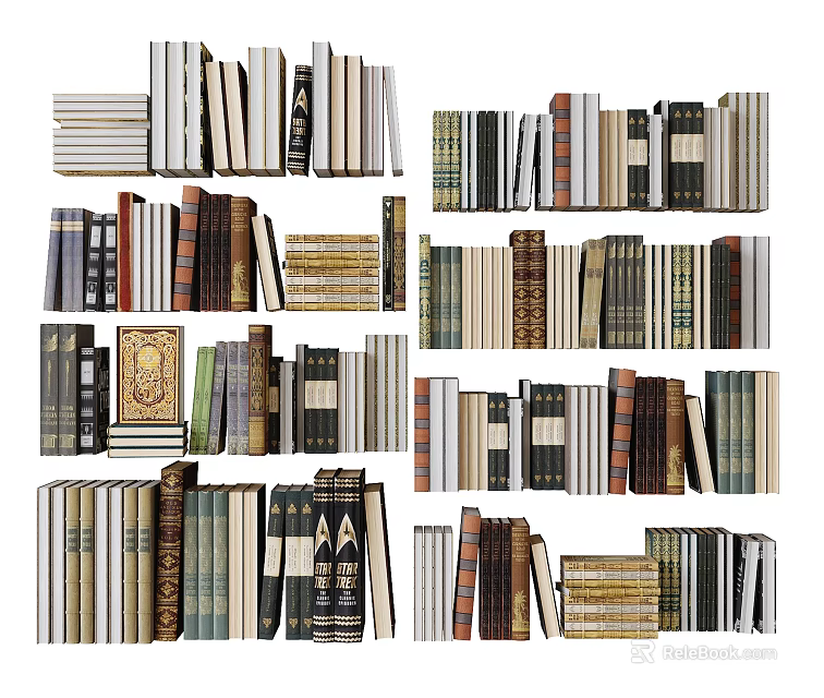 Various Books And Magazines Collection With Stacked And Upright Arrangements And Colorful Covers 3d model 