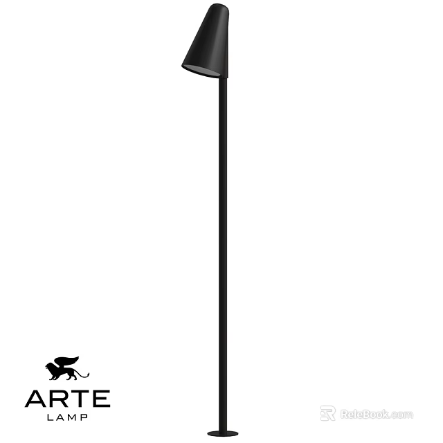 Modern Black Outdoor Light Pole with Sleek Design for Garden Patio 3d model 