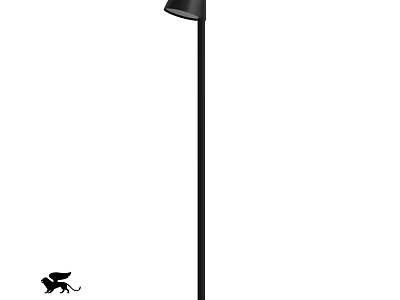Modern Black Outdoor Light Pole with Sleek Design for Garden Patio 3d model