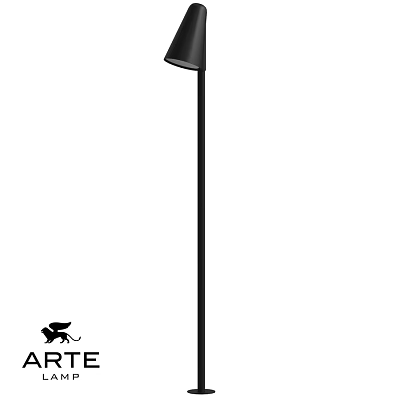 Modern Black Outdoor Light Pole with Sleek Design for Garden Patio 3d model