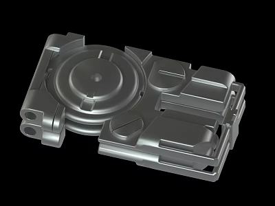 Industrial Metal Mechanical Part With Circular Base And Connecting Slots 3d model