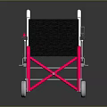 Modern Wheelchair Design With Black Seat Pink Frame And Silver Wheels