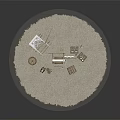 Wooden Model Scene Components With Gear Arch Track And Building Pieces