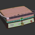 Fery Pink Electric Grill Modern Design with Black Handles and Control Knobs 3d model