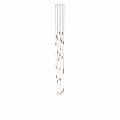 Sleek Modern Chandelier With Hanging Metal Tubes And White Glass Panels