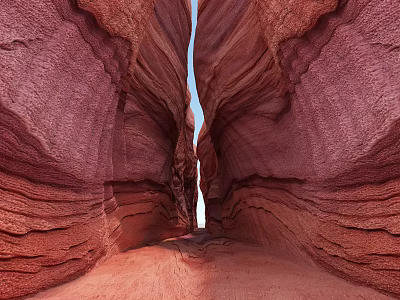 Scenic Red Rock Canyon With Narrow Path And Layered Eroded Sandstone Walls 3d model