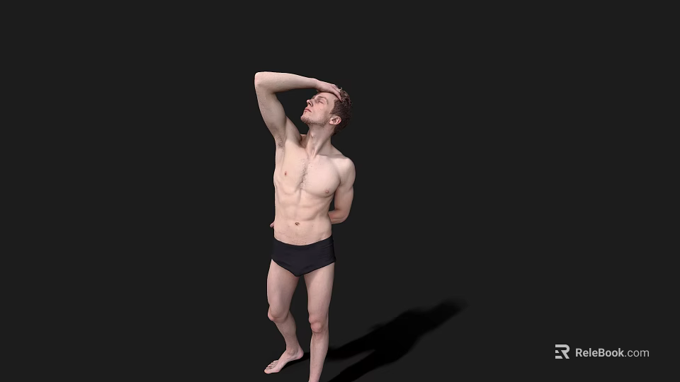 Human Body Organization System Model With Male Upper Body Standing Pose On Black Background 3d model 
