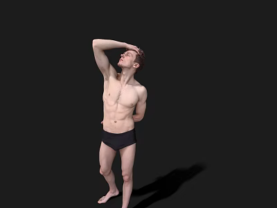 Human Body Organization System Model With Male Upper Body Standing Pose On Black Background 3d model