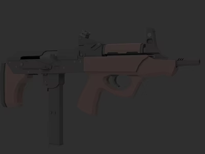 Modern Assault Rifle Weapon 3D Model Featuring Scope And Brown Grip 3d model