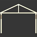 Wooden Pergola Frame Structure With Roof Beams And Support Columns Design