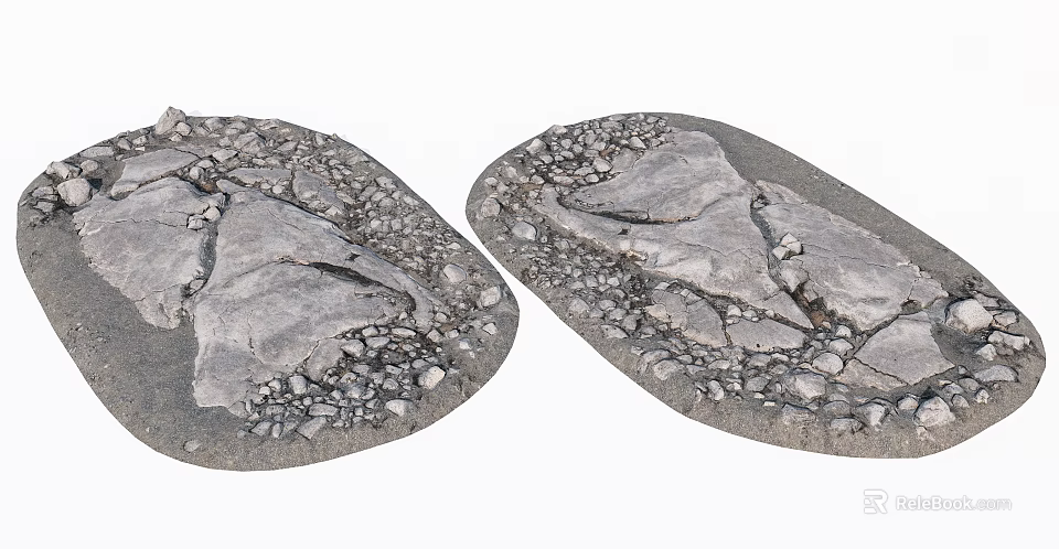 Natural Stone and Wood Decorative Slabs with Rustic Texture and Crafted Design 3d model